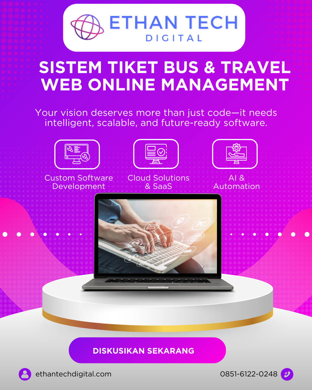 Buat Sistem Pemesanan Tiket Bus & Travel Manajement Custom